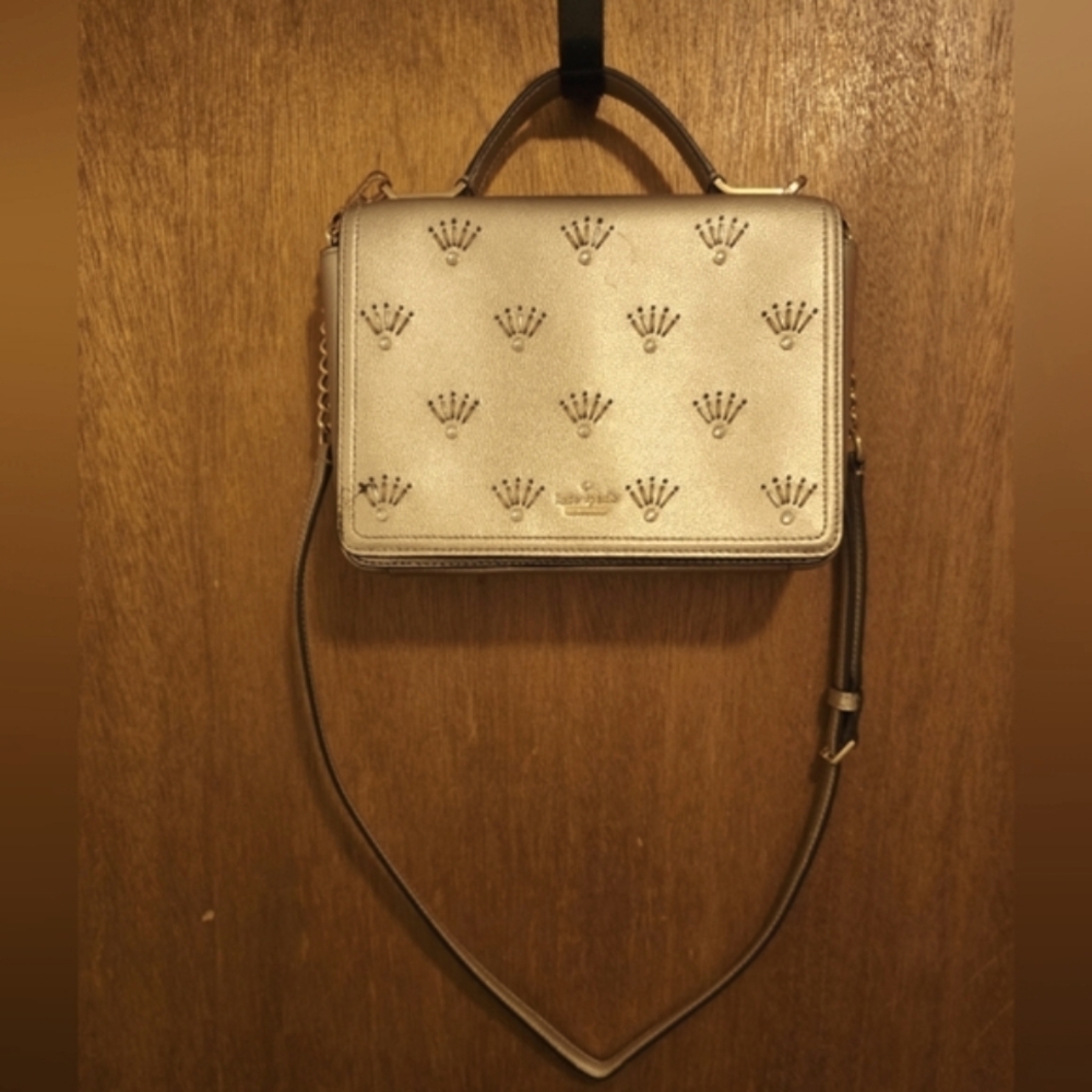 Kate Spade Medium Maisie Patterson Drive Embellished Gold Crossbody Bag - Picture 2 of 12